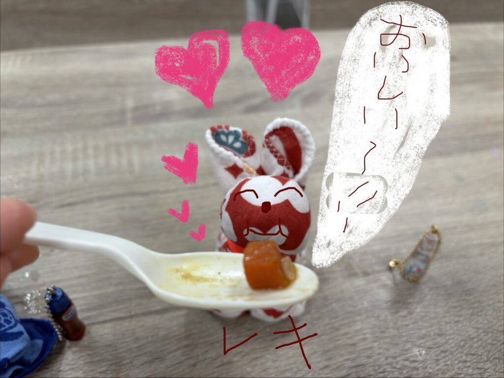 人参を食べるレキちゃん